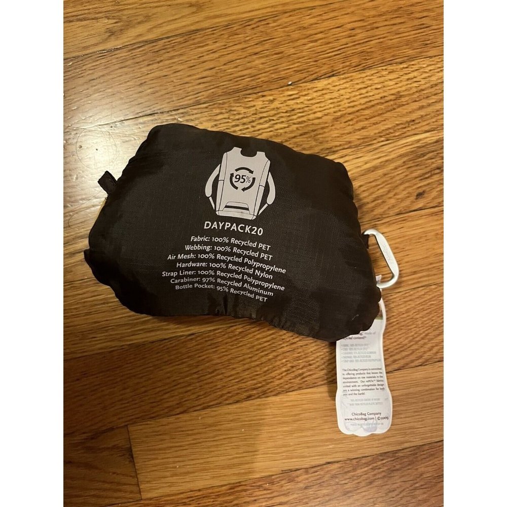Chicobag DayPack20 Fold Up Backpack Travel Bag. Made With 95% Recycled Materials